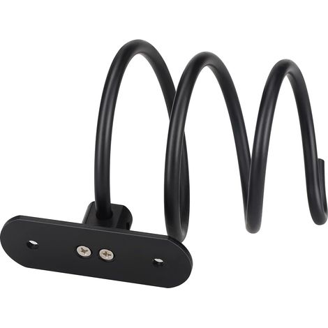 LAN Support de Sèche-Cheveux,Porte Sèche-Cheveux Mural,Support pour Sèche-Cheveux pour Montage Mural avec perçage pour hôtel, Salle de Bain, WC, barbier Aluminium,Noir (1/4)