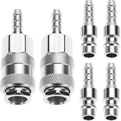 Lot de 6 raccords rapides pour air comprimé SH20+PH20, embouts mâles et femelles 8 mm, connecteur de tuyau pour compresseur (1/5)