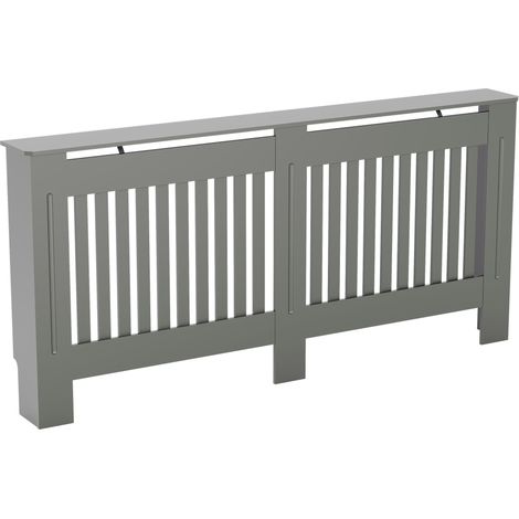Chelsea Radiator Cover MDF Modern Cabinet Slatted Grill, Grey, Extra-Large