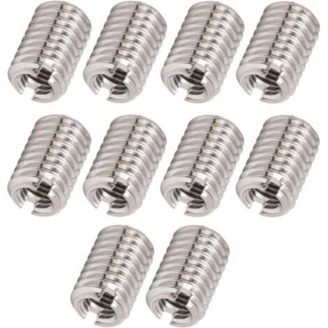 10 Pièces écrou de Réparation de Filetage Accessoire de Fixation en Acier Inoxydable M5 X 0.8mm M8 X 1.25mm 12mm écrou Réducteur Kit D'insertion de Réparation écrous D'encastrement (1/4)