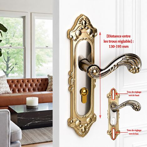 Paire de panneaux réglables simple face doré K pour poignée de porte intérieure en bois ou aluminium, 1 kg – Livraison gratuite