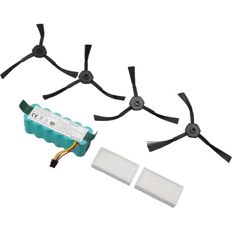 Brosse latérale et filtre pour balai électrique 3500 mAh, accessoire écologique pour balai électrique, compatible avec les piles CR120, CR121 et CR540. (1/5)