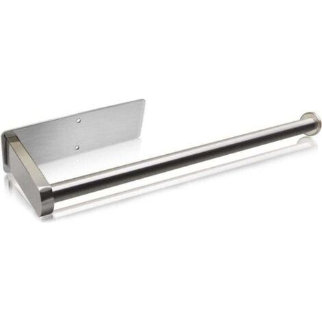 Porte essuie-tout mural en acier inoxydable brossé – Installation sans perçage – Longueur 26.8cm – Pour rouleaux standard et géants