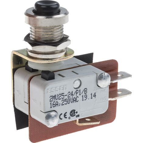Microrupteur RS PRO Bouton , Bipolaire, 16 A @ 250 V c.a., Connexion rapide 250V c.a. ( Prix pour 1 ) (1/2)