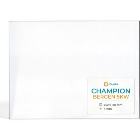 Vitre Champion BERGEN 5KW - Verre Rectangle pour poêle à bois - 240 x 180 mm (L1 x H1) - 4 mm (1/5)