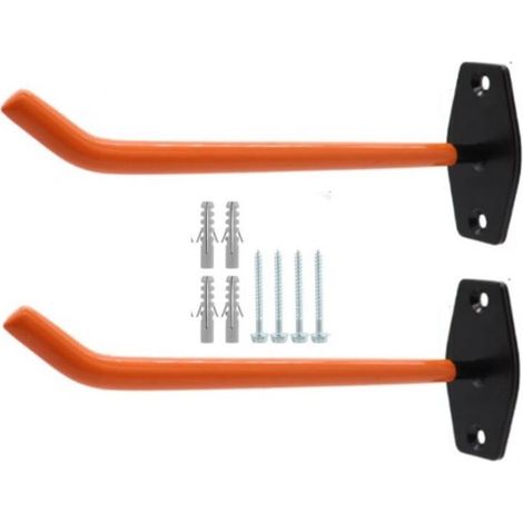 Lot de 2 supports de pneu à encre pour support de rangement mural 26 cm Grands crochets de garage pour organiser garages, roues de pneus, échelle (1/4)