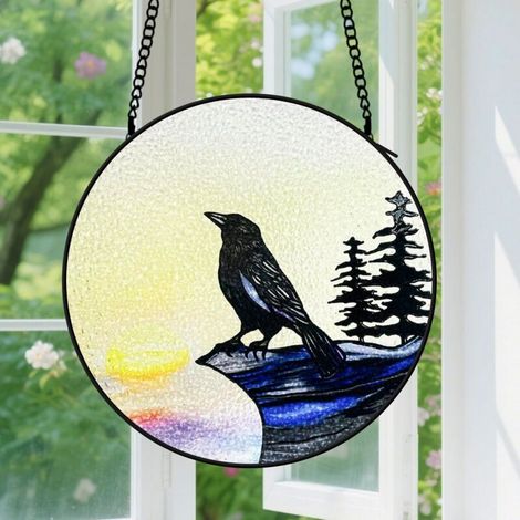 Capteur de soleil en vitrail - décoration spirituelle 9cm (1/4)