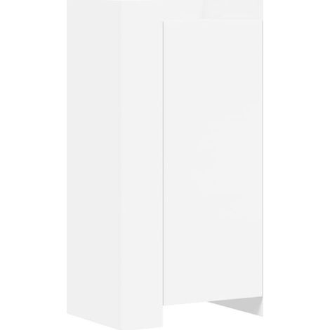 Meuble à chaussures blanc, dimensions 52x37,5x100 cm, en bois composite. (1/5)
