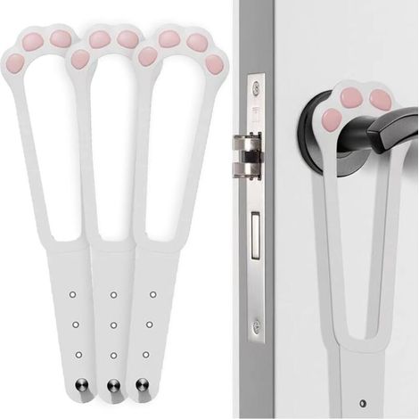 3 Loquet De Support De Porte Pour Chat,4 Trous Réglables Pour Empêcher Les Chiens d'Entrer Supports De Porte Pour Animal De Compagnie Pour Chambre (1/5)