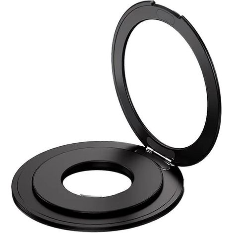 360° drehbare magnetische Handyhalterung aus schwarzem Metall (1/5)