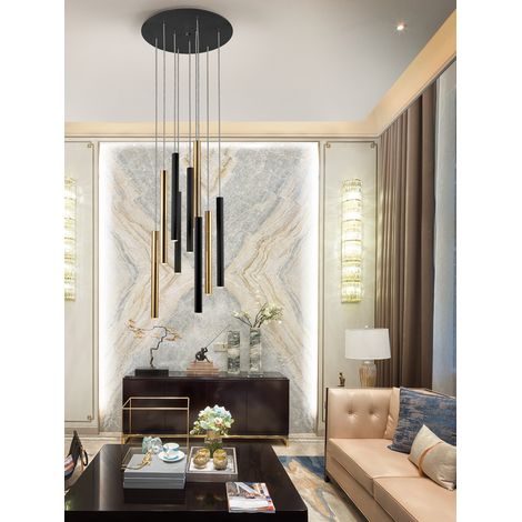 LAMPARA VARAS ORO/NEGRO 9L DIMABLE (1/4)