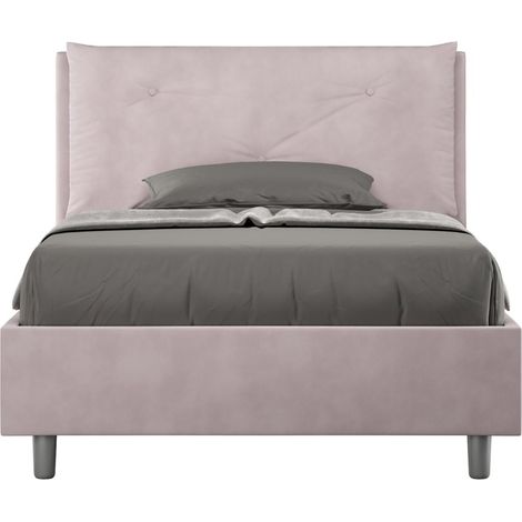 Letto una piazza e mezza contenitore imbottito 120x200 microfibra glicine Appia Large