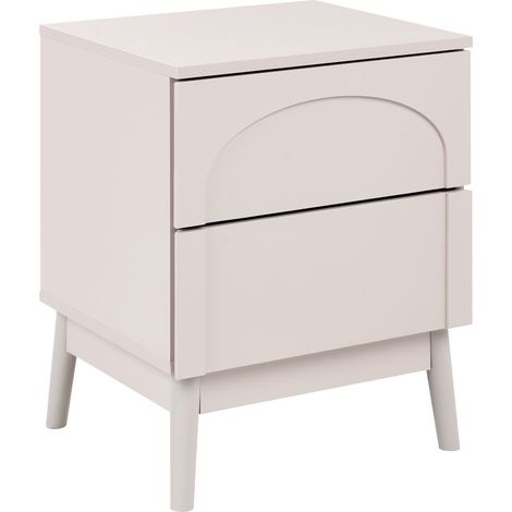 Mesita de noche moderna con 2 cajones almacenaje de dormitorio beige claro Boulia (1/5)