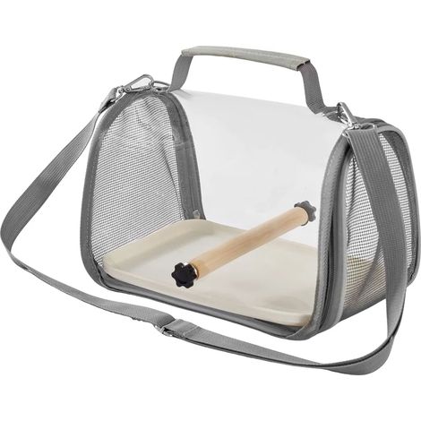 Sac de transport pour oiseaux, cage de voyage pour perroquets avec support et perchoir, cage portable pour oiseaux d'extérieur, accessoires pour petits animaux comme les perruches et les calopsittes (1/5)