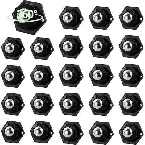 24 piezas Ruedas Esféricas Giratorias 360° para Muebles, Ruedas Adhesivas, Capacidad de Carga 200kg+, Rueda para Muebles Autoadhesiva, Ruedas Planas para Transporte de Muebles (1/5)