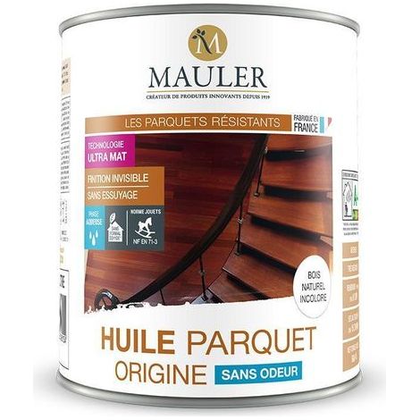 Huile pour parquets & meubles bois - 1L Aspect Naturel Incolore - Qualité air A+ - Huile parquet origine Mauler (1/2)