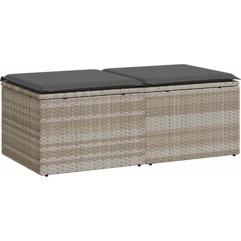 Maison Exclusive - 2-tlg. Garten-Sofagarnitur mit Kissen Hellgrau