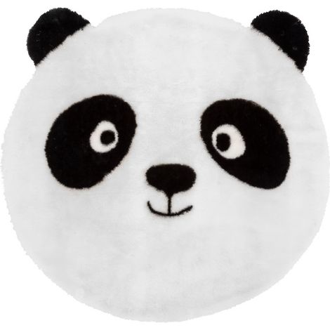 Alfombra infantil panda Andy blanco y negro D100cm - Atmosphera créateur d'intérieur (1/3)