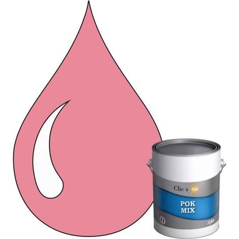 Peinture d'Accroche et Finition Acrylique Satinée - POK - POK MIX - RAL 3015 - Rose Clair - 1L (1/4)
