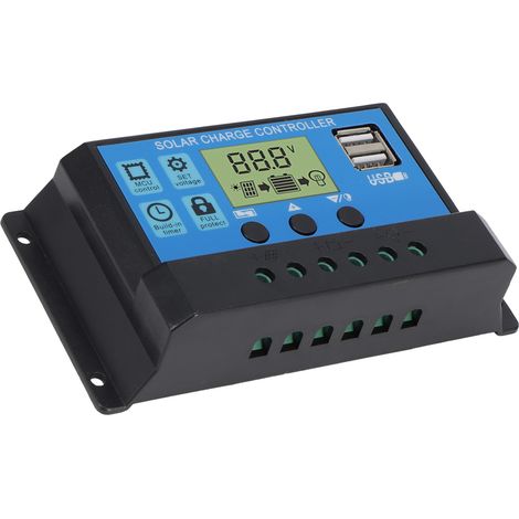 Contrôleur solaire hors réseau PWM pour système photovoltaïque, contrôleur de charge adaptatif 12/24 V 20 A (1/5)