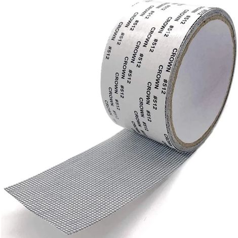 Kit de réparation de moustiquaire, ruban adhésif imperméable résistant de 5 cm x 2 m pour la réparation de la maille en fibre de verre des fenêtres et des portes moustiquaires (gris foncé) (1/5)