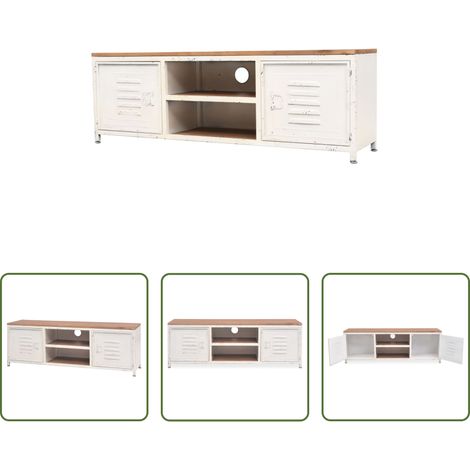 Meuble HiFi - Meuble TV 120x30x40 cm Blanc (1/5)