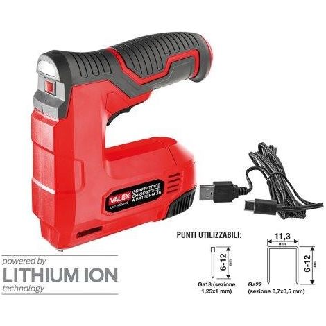 Graffatrice chiodatrice valex a batteria al litio 36 chiodi e punti 3,6v 1,5ah (1/2)