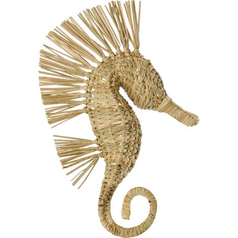 Déco Murale Hippocampe Herbe "Nut" 40cm Naturel (1/3)
