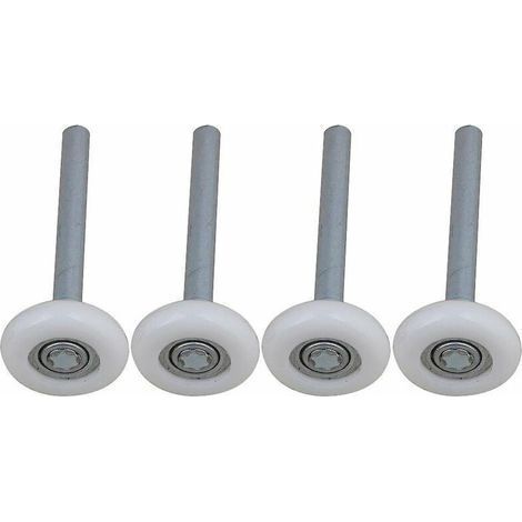 Lot de 4 roulettes de porte de garage en nylon à roulement à billes scellé avec tige de 115 mm (1/5)