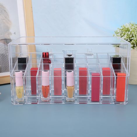 Étui de rangement transparent anti-poussière pour rouges à lèvres à 36 compartiments, présentoir de rangement (1/5)