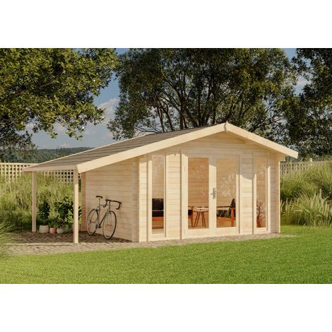 Abri de jardin Alpholz Mirko Modern D Naturel , 28 mm Épaisseur paroi 520 x 350 cm (1/4)