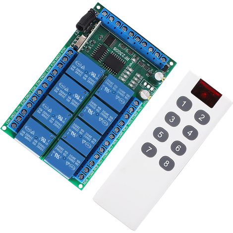 Module de télécommande multifonctionnelle 8 canaux 433,92 MHz, portée 100 m, codage fixe, 5 V (1/5)