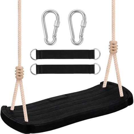 Schwarze Kinderschaukel aus robustem Polyethylen, bis 120 kg – Schaukelsitz – Gartenschaukel (1/5)