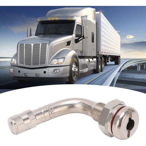 10 pièces Tige de Valve TR543E Courbée 75°, Extension de Valve à Pince de 65mm pour Camion/Bus, Trou de 9.7mm