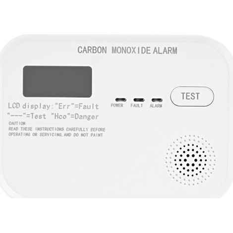 Détecteur de monoxyde de carbone 3 piles AA – Écran LCD – Autonomie 1 an – Puissance sonore 85 dB – Fonction silence et test – Profile