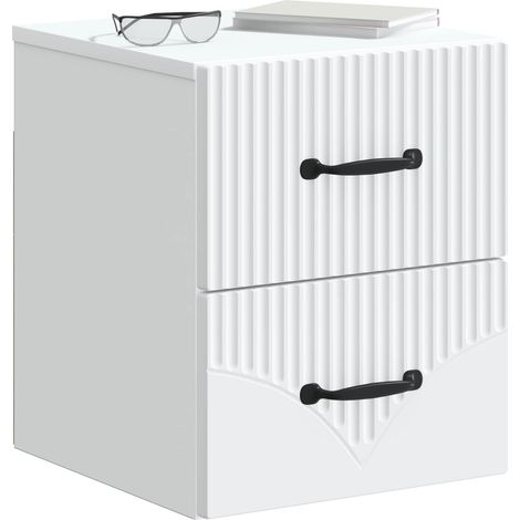 Maison Exclusive - Mobiletto da notte a muro 2 pcs Bianco 34,5 x 33 x 40 cm