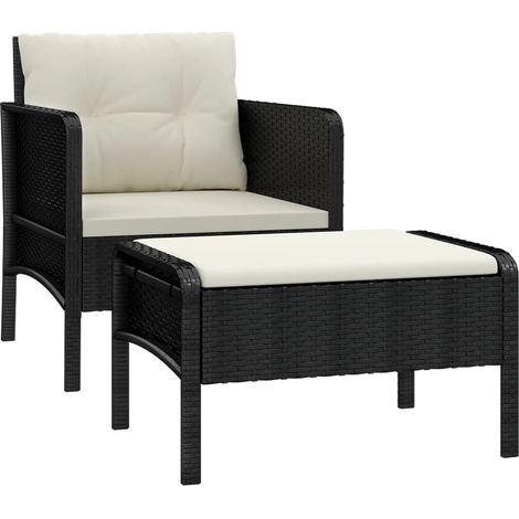 Maison Exclusive - Set de muebles de jardín 2 pzas y cojines ratá