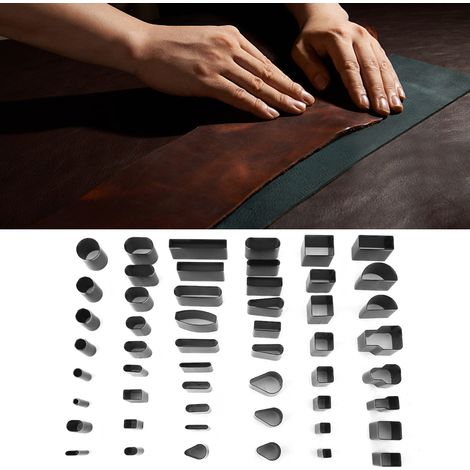 Kit de 52 outils de marquage et découpe du cuir - Matériel pour projets artisanaux DIY (1/5)
