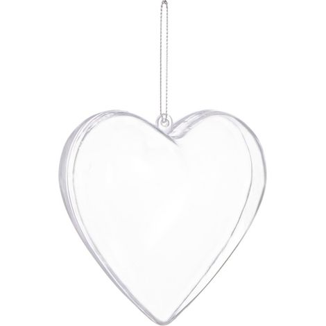 PALLINA A CUORE ACRILICA DECORAZIONE PALLINE PLASTICA 10cm (1/5)