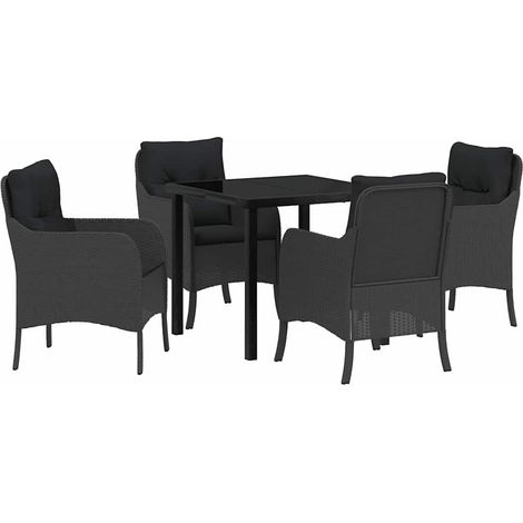 Maison Exclusive - Conjunto de Comedor de Jardín 5 uds. Negro rat (1/5)