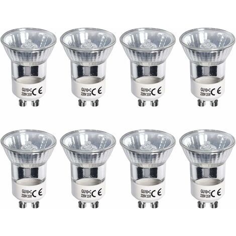 Lot de 8 Ampoules GU10 Halogènes Réflecteur 35W Blanc Chaud 2700K Gradable Spots Halogènes Angle de Faisceau 120° 360lm AC 220-2