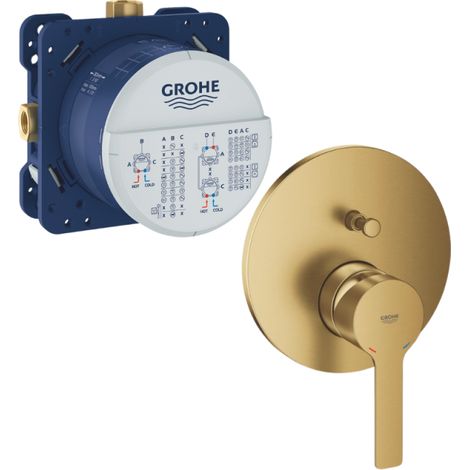 Embellecedor para mezclador mecánico empotrado GROHE Lineare + Cuerpo empotrado GROHE Rapido Smartbox Cool Sunrise (1/4)