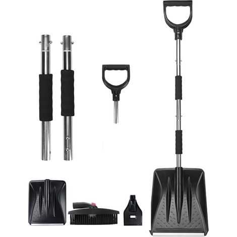 3-in-1 Schneeschaufel-Set mit Eiskratzer und Schneebürste für Eis, Schnee und Einfahrt, inklusive Aufbewahrungstasche und Handschuhen (1/5)