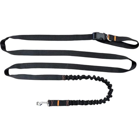 Guinzaglio per cani con ammortizzatore 380 cm NERO regolabile a mani libere, prodotto in Polonia (1/5)