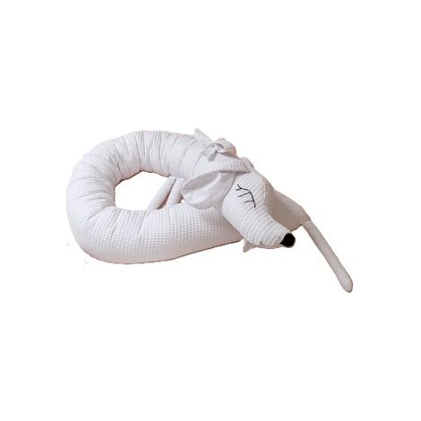 Protector de cuna, cojín decorativo, perrito de peluche (blanco + estrellas) (1/3)