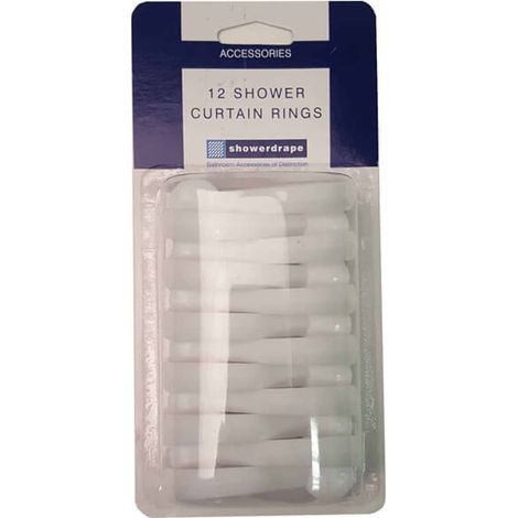 Showerdrape 12 White Shower Curtain Rings