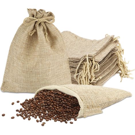 Pochon Tissu 13x18cm Sac en Toile de Jute 30 Pièces Pochon Dragees avec Cordon Réutilisable Sac Toile de Jute Idéal pour Rangement Bijoux Sachet Mariage DIY Décoration Fête Communion Cosmétiques (1/5)