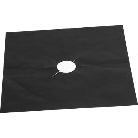 4 Protections de brûleur de cuisinière anti-adhésives, set de 4, noir, accessoire de cuisine (1/5)