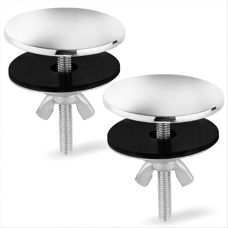 Bouchon de trou d'évier inox, cache pour orifice de robinet, anti-fuite, étanche, pour plan de travail cuisine, 2 pièces (1/5)