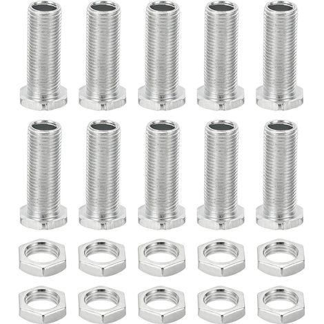 Kit de Boulons et Écrous Hexagonaux M10X30mm, 10 Ensembles de Vis Creuses à Filetage Fin Assorties, Vis à Tête Hexagonale par Trou, Fixations Rapides pour Lustre (1/5)